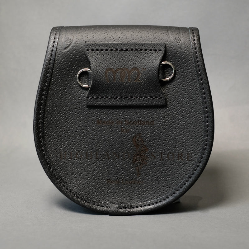 Black Leather Day Sporran with Embossing - Image 3