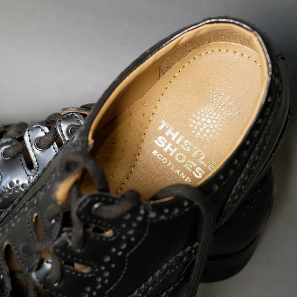 Black Leather Ghillie Brogues - Image 3