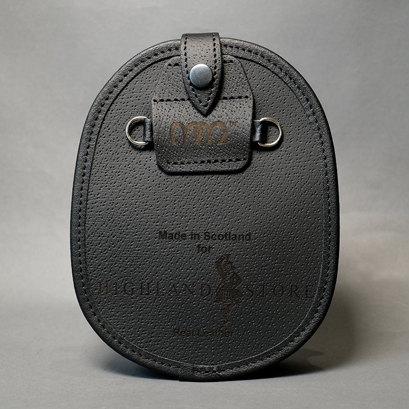 Black Leather Hunting Sporran with Celtic Embossing - Image 3