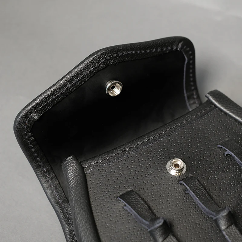 Black Studded Leather Day Sporran with Knotted Tassels - Image 2