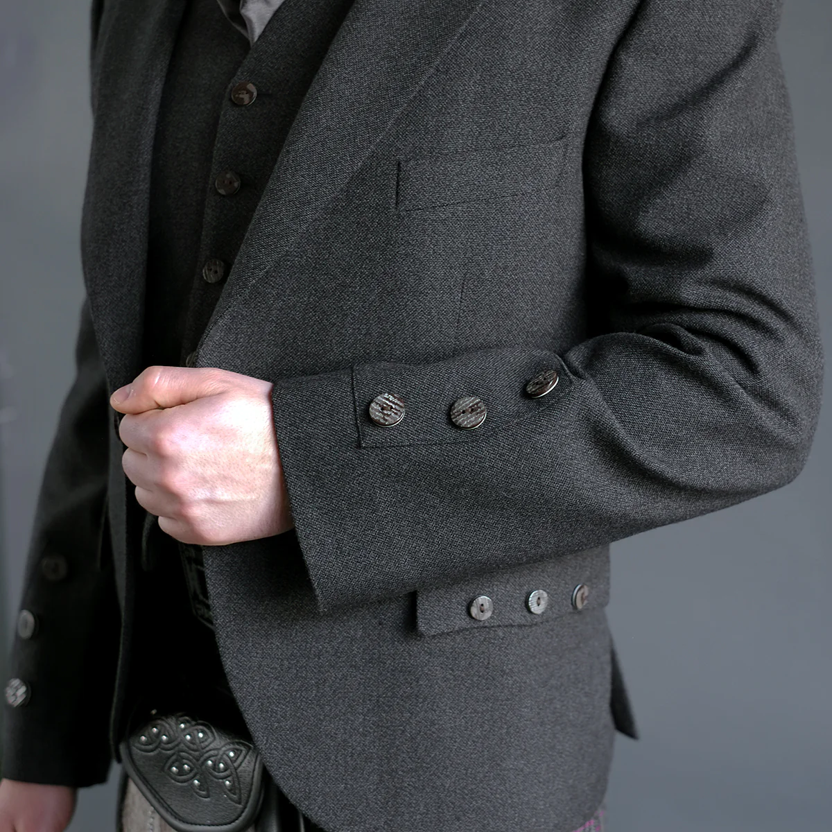 Grey Tweed Jacket with waistcoat - Image 4