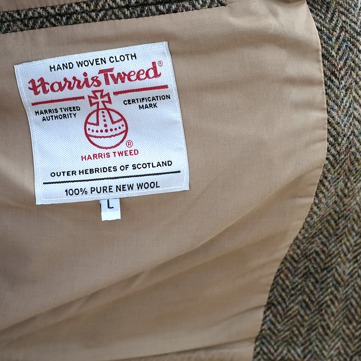Harris Tweed Bomber Jacket in Brown Herringbone - Image 7