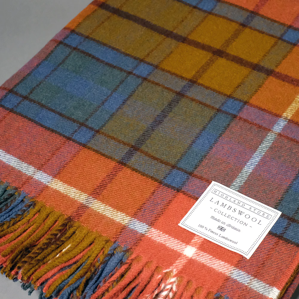 Merino Wool Antique Buchanan Tartan Blanket - Image 2