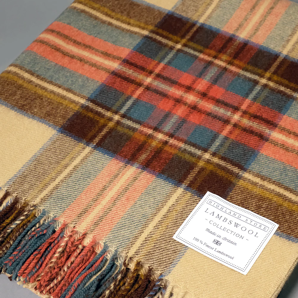 Merino Wool Antique Dress Stewart Tartan Blanket - Image 2