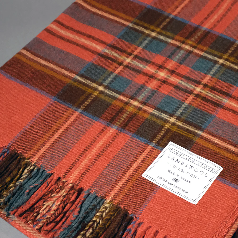 Merino Wool Antique Royal Stewart Tartan Blanket - Image 2