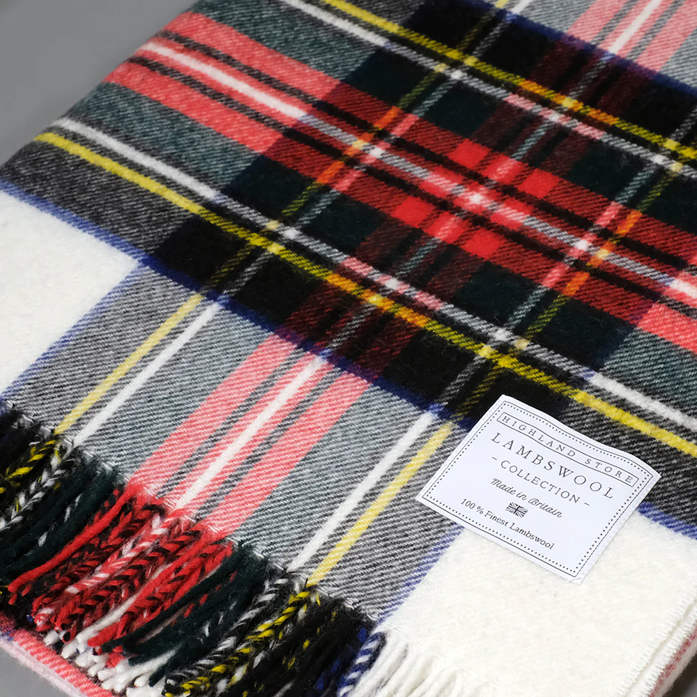Merino Wool Dress Stewart Tartan Blanket - Image 2