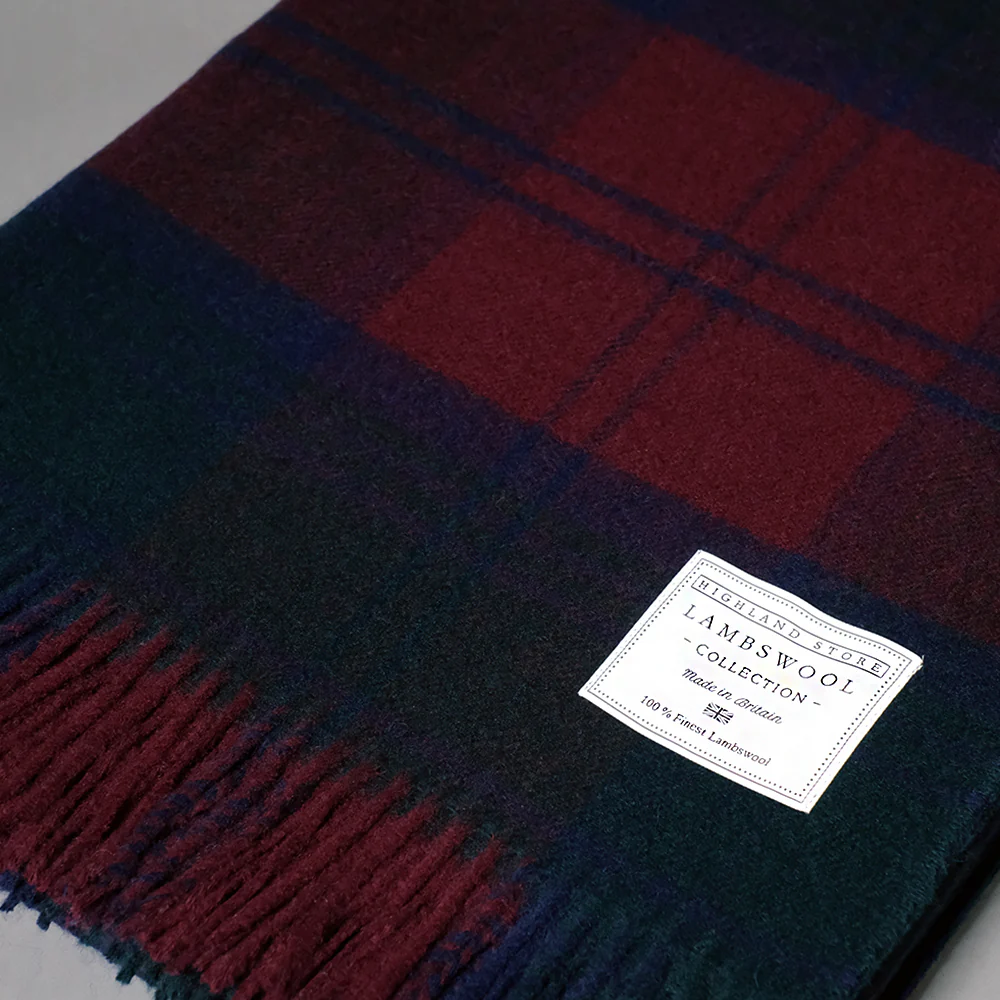 Merino Wool Lindsay Tartan Blanket - Image 2
