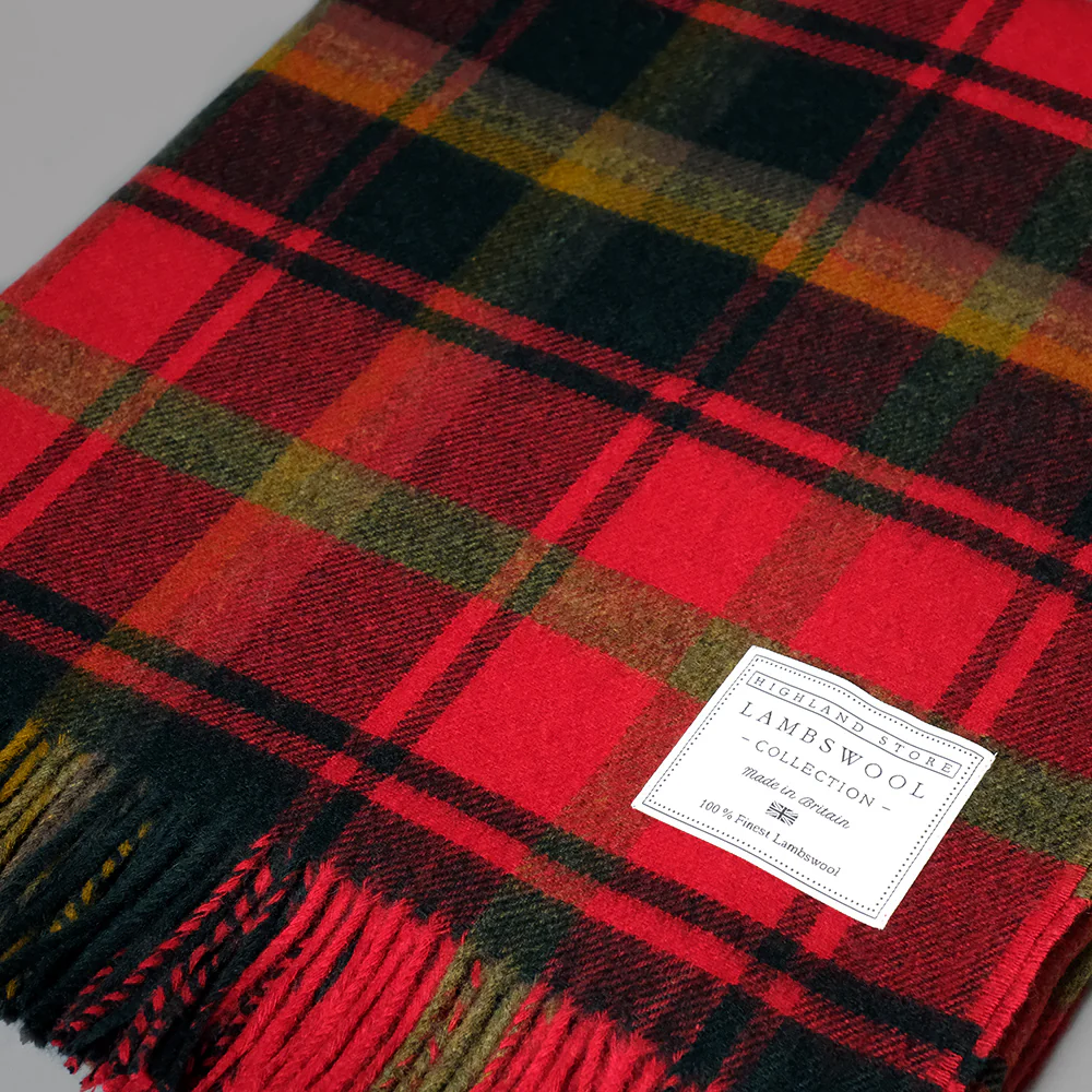 Merino Wool Maple Leaf Tartan Blanket - Image 2