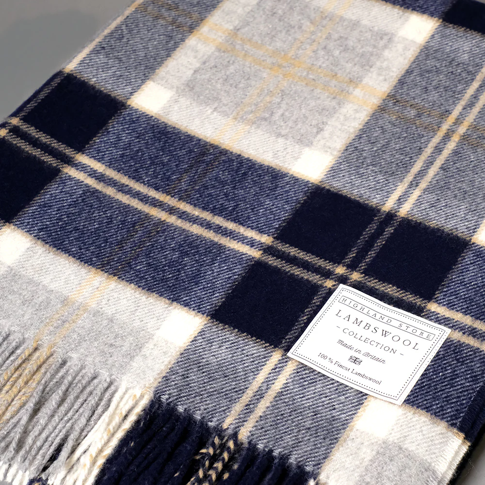 Merino Wool Silver Bannockbane Tartan Blanket - Image 2