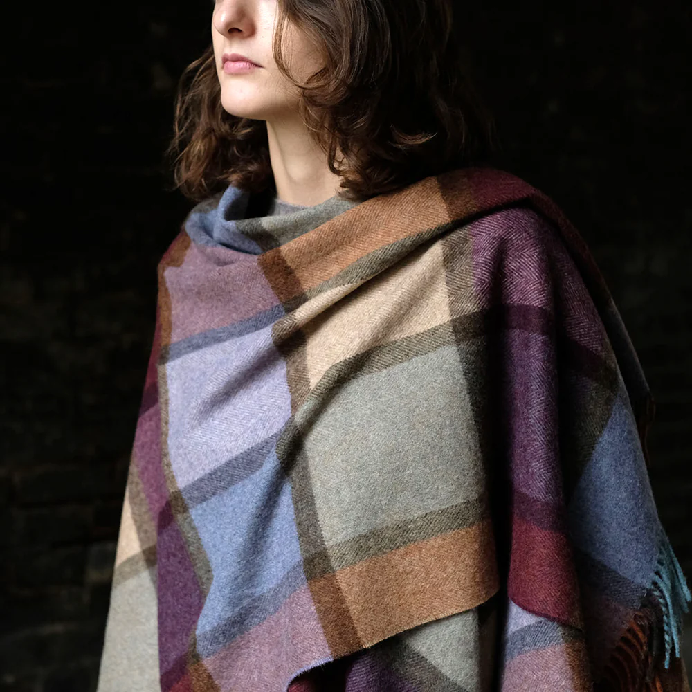 Mini Poncho in Block Check Pattern - Image 2