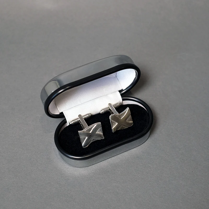 Pewter Cufflinks with Saint Andrews Cross - Image 2
