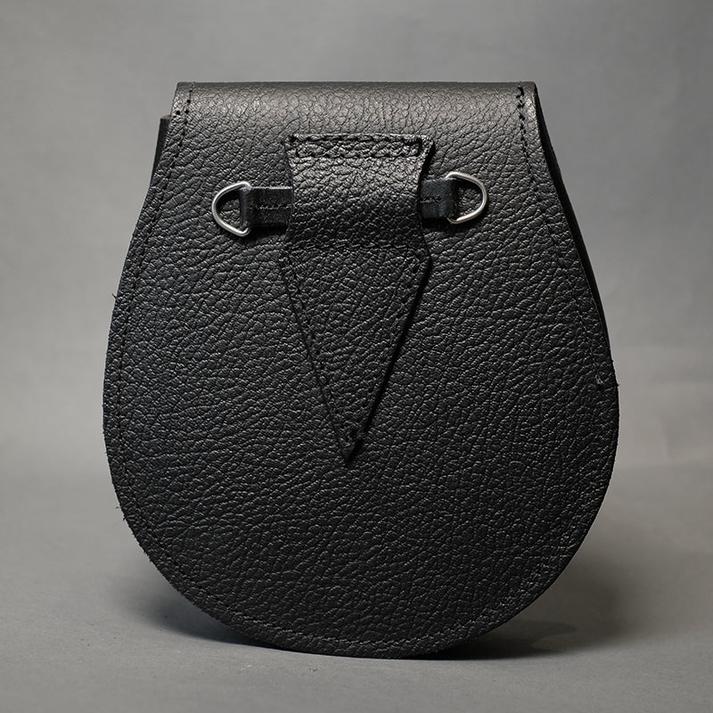 Plain Black Leather Day Sporran - Image 3