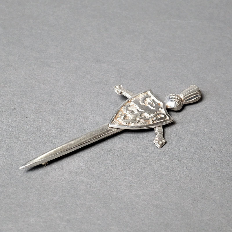 Rampant Lion Shield Pewter Kilt Pin