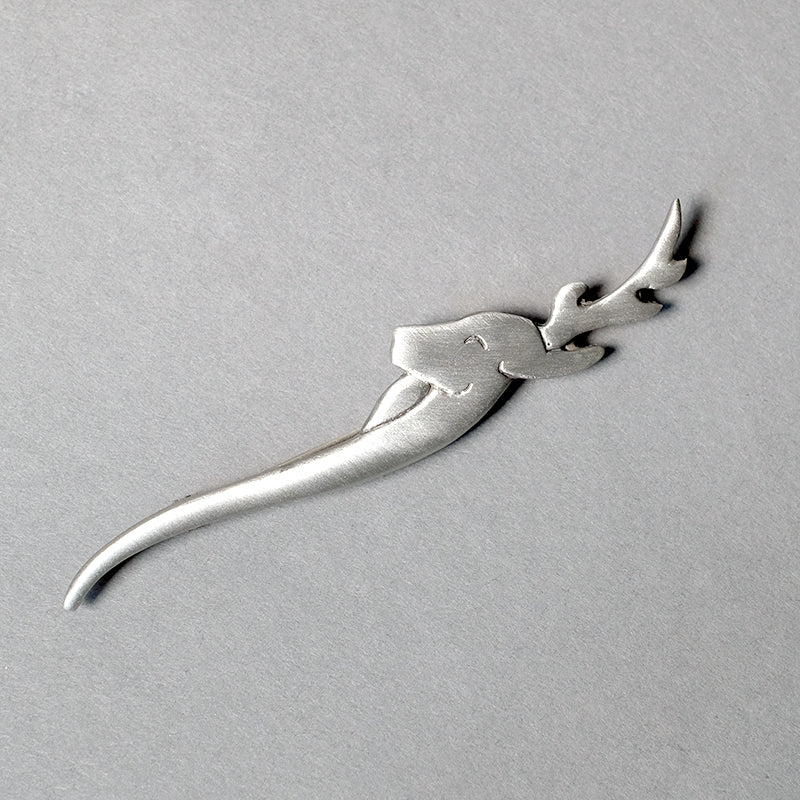 Stag Head Matt Pewter Kilt Pin