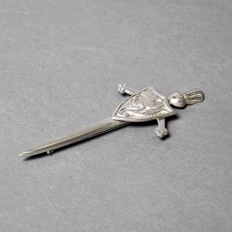 Thistle Shield Pewter Kilt Pin