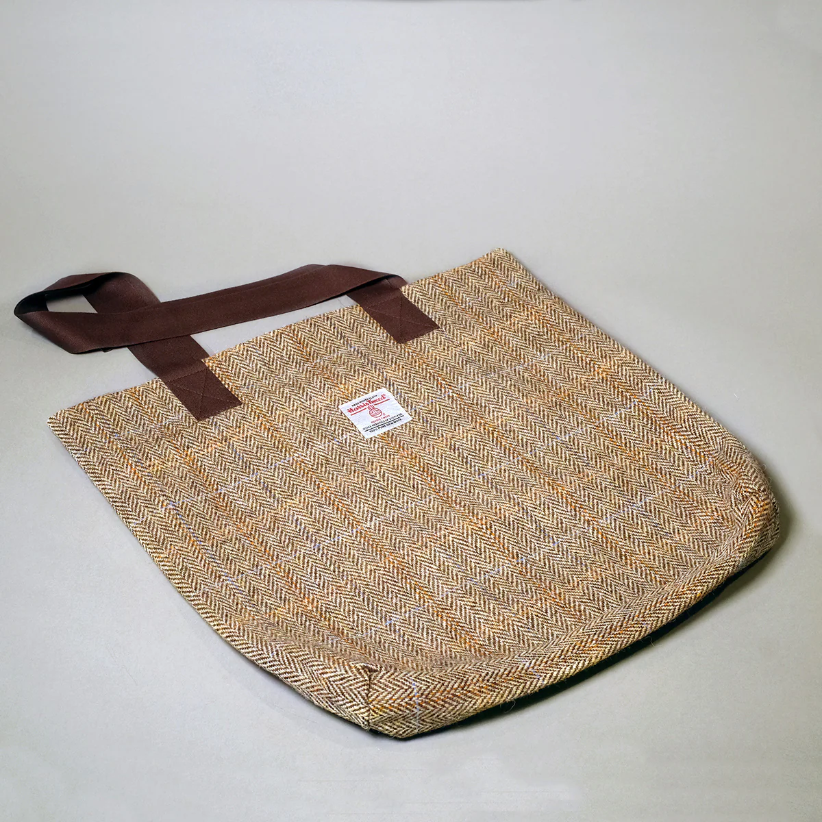 Beige Herringbone Harris Tweed Tote Bag