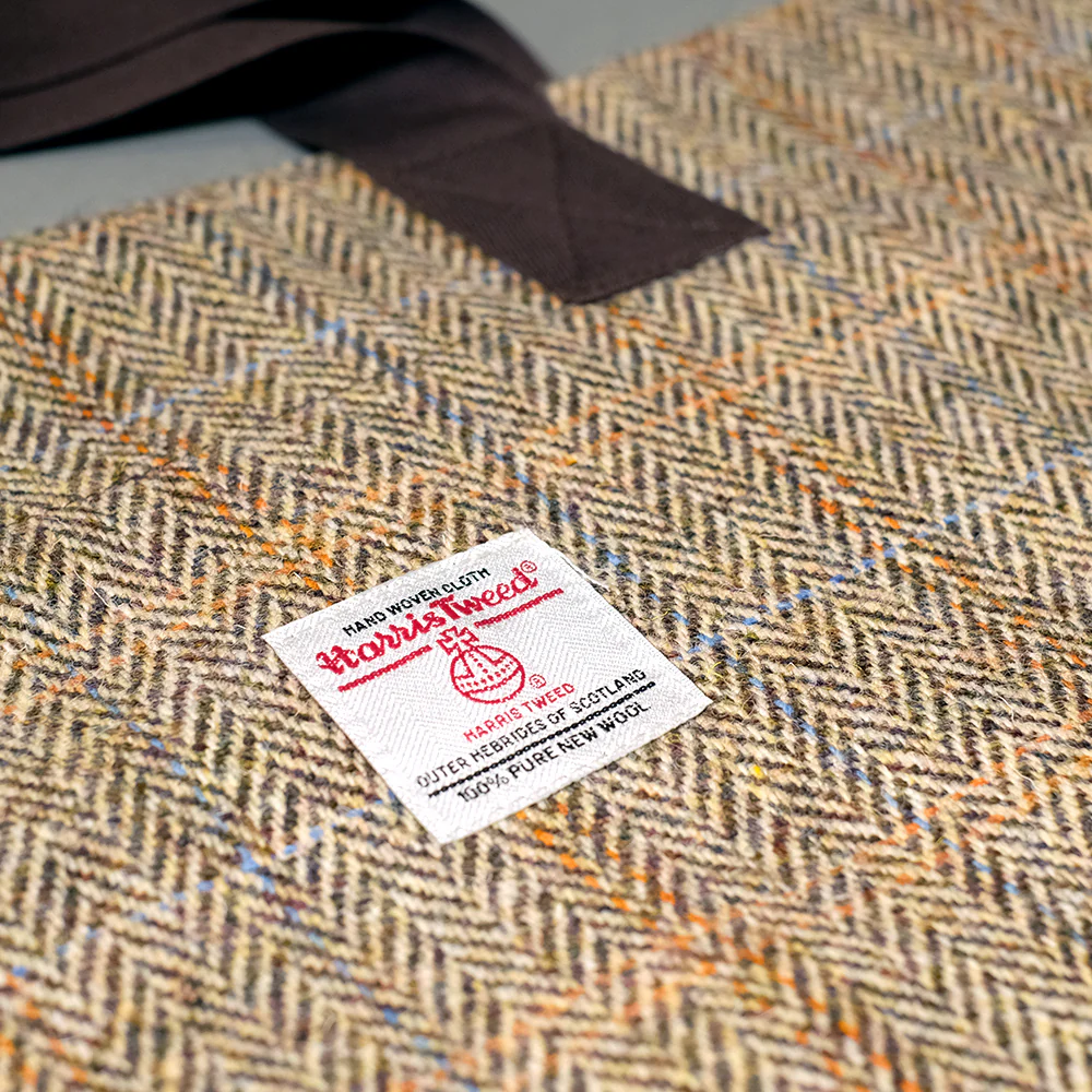 Beige Herringbone Harris Tweed Tote Bag - Image 2