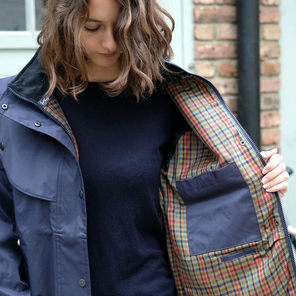 Classic Cotswold Raincoat in Navy - Image 3
