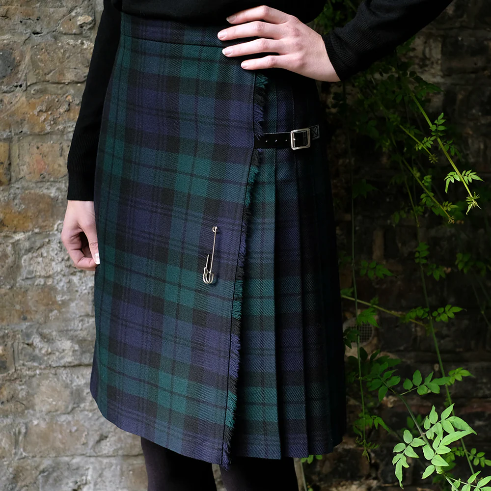 Women's Knee Length Kilt in Black Watch Tartan - Image 3