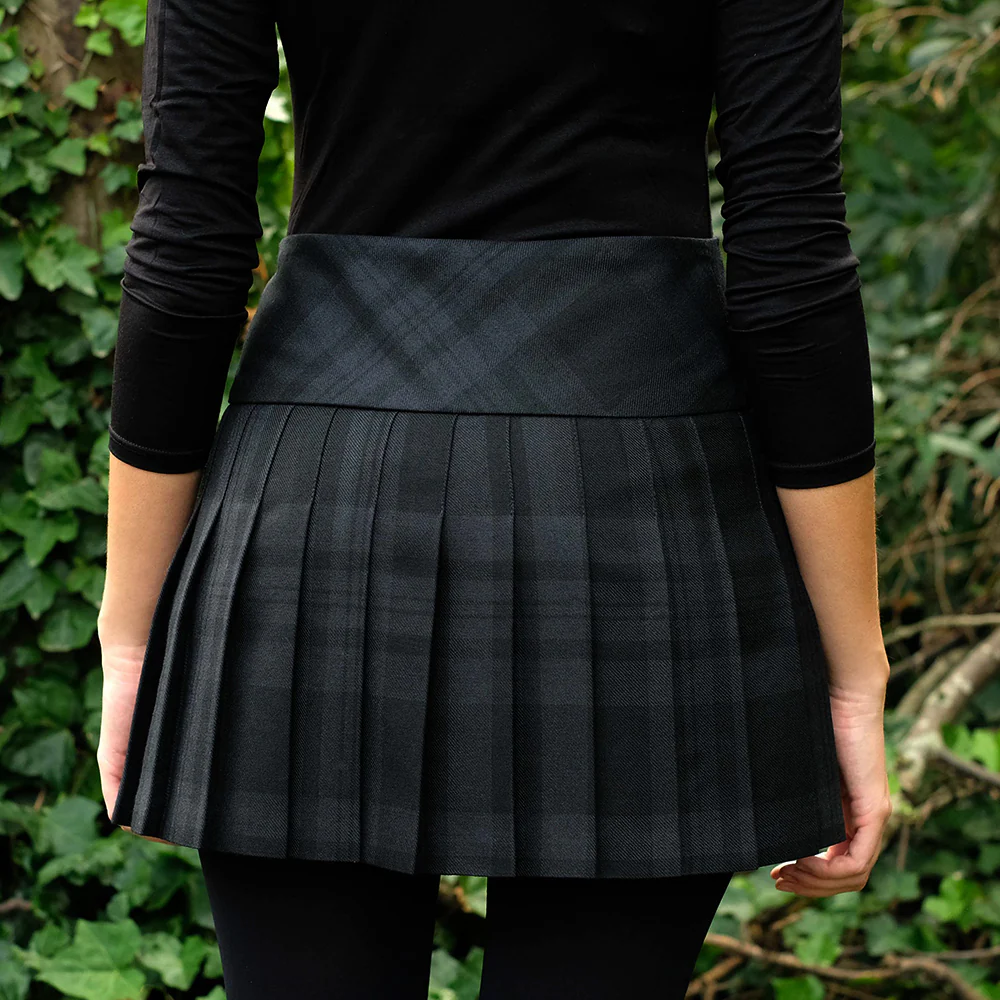 Women’s Mini Hip Kilt in Black Spirit Tartan - Image 3