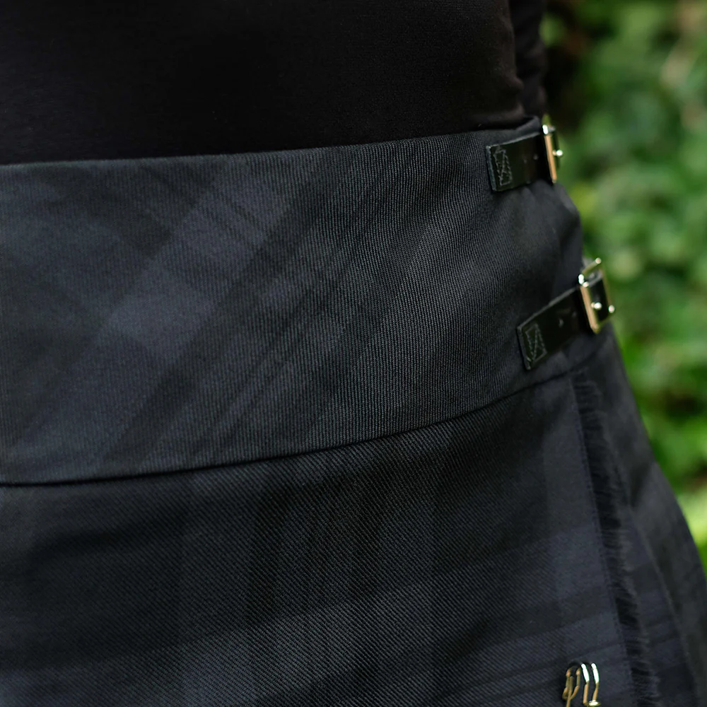 Women’s Mini Hip Kilt in Black Spirit Tartan - Image 4