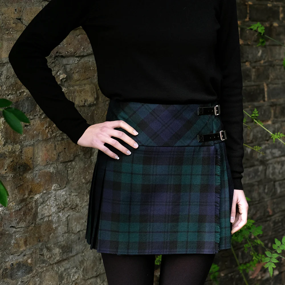 Women’s Mini Hip Kilt in Black Watch Tartan - Image 4